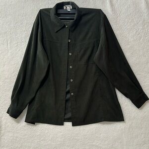 Vintage Talbots Stretch Green Button Down Shirt Size Medium